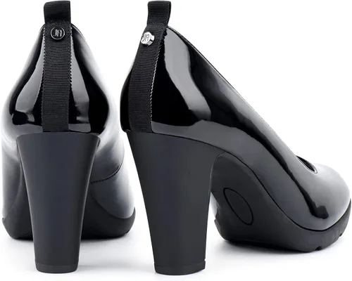 Vista 8 de JENN ARDOR Zapatos de tacón grueso con punta redonda para mujer, tacón de bloque medio, zapatos de plataforma, para oficina, trabajo, boda, noche
