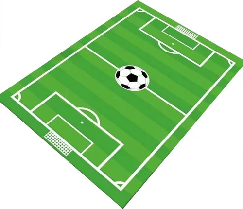 Vista 12 de Alfombra de campo de fútbol infantil de 2 x 3 pies para dormitorio de niños, alfombra de campo de fútbol verde antideslizante, alfombra