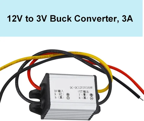 Vista 2 de Convertidor de 12 V a 3 V DC reductor regulador de voltaje transformador DC fuente de alimentación 3A 9W convertidor de coche impermeable compatible