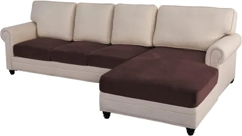 Vista 38 de MIFXIN Fundas para sofá modular, 3 piezas, funda de asiento de sofá de terciopelo elástico en forma de L, funda de cojín separada, protector