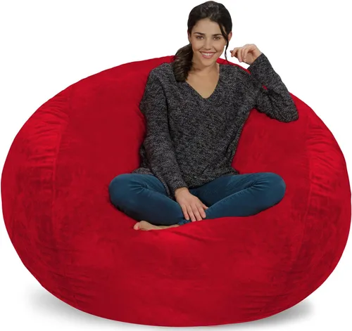 Vista 60 de Chill Sack Bean Bag Funda para silla, 3 pies, microgamuza - Oliva