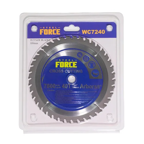 Vista 8 de Steel Force WC7224 7-1/4 pulgadas 40T con eje de 5/8 pulgadas TCT hoja de sierra circular para corte de madera (40T)