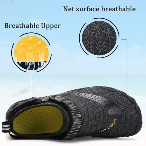 Vista 2 de Aoikoy Zapatos acuáticos para mujer y hombre, zapatos de agua descalzos, unisex, de secado rápido, para correr, gimnasio, fitness, para playa, yoga
