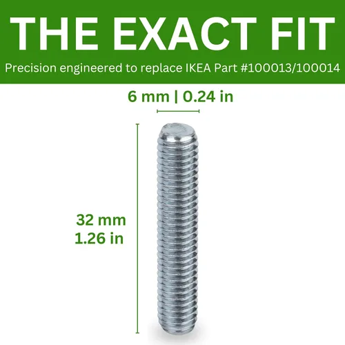 Vista 4 de Spare Hardware Parts Tornillo roscado para litera (repuesto para pieza IKEA #100013/100014) (paquete de 4)