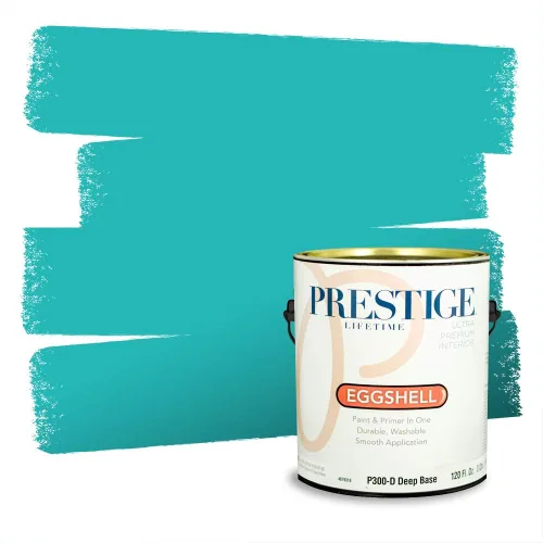 Vista 79 de Prestige Paints - Pintura exterior e imprimación en uno, 1 galón, plano, compatibilidad comparable con el color menta «Whipped Mint» de Behr