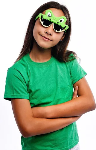 Vista 3 de Sun-Staches Gafas de sol de disfraz de cocodrilo animal favores de fiesta UV400 multicolor, 8 pulgadas