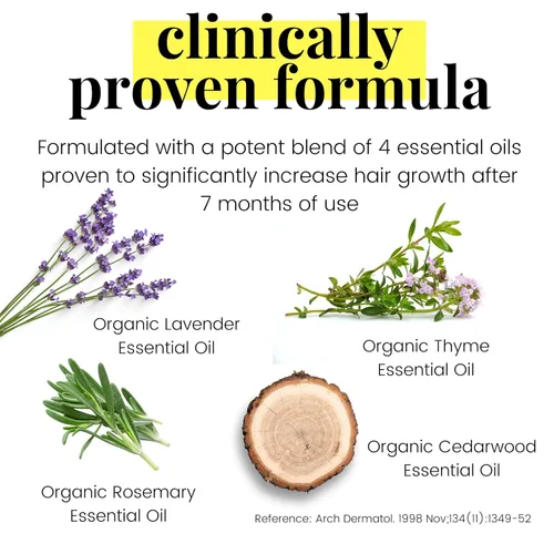 Vista 3 de Aceite de romero orgánico USDA para el crecimiento del cabello con ricino, jojoba y más de Vegan Mia para nutrición intensa y tratamiento