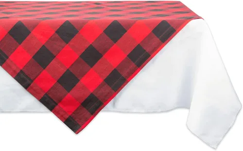 Vista 35 de DII Buffalo Check Collection, mantel clásico de granja, 52 x 52 pulgadas, color verde antiguo