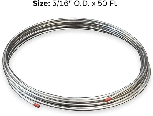 Vista 2 de Bobina de tubo de acero inoxidable de 5/16" diámetro exterior x 50' - Tubería tipo 304 SS (pared de .020")