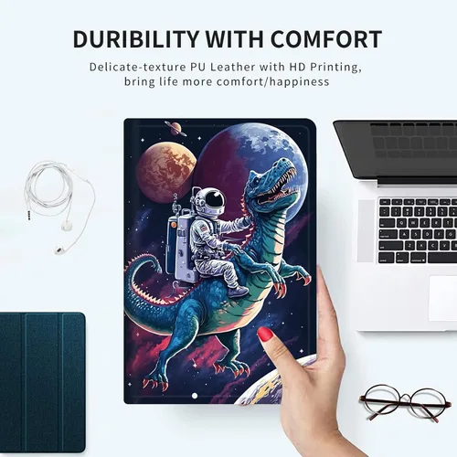 Vista 7 de Funda para Kindle de 6 pulgadas (11.ª generación, versión 2024/2022) delgada de piel sintética, ajustable, multiángulo, Smart Shell con función
