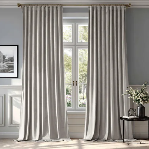 Vista 27 de MIULEE Cortinas de Terciopelo Negro de 84 Pulgadas de Largo 2 Paneles - Cortinas de Ventana con Pliegues Pinzados de Lujo que Oscurecen
