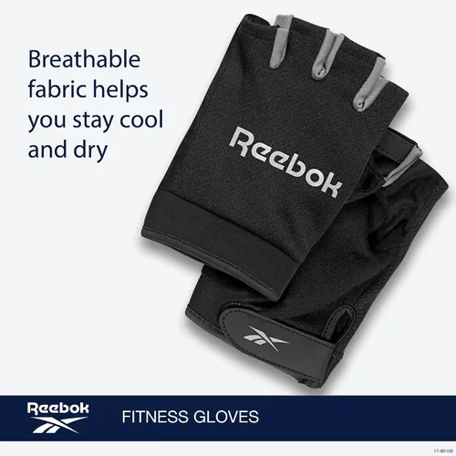 Vista 6 de Reebok Guantes clásicos sin dedos, guantes ligeros de fitness y para levantamiento de pesas para entrenamiento