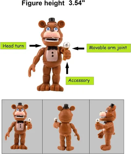 Vista 5 de NA Toysvill FNAF - Figuras de acción (juego de 6 piezas) Juego de figuras inspiradas en Five Nights at Freddy's Toys Figuras, adornos