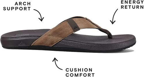 Vista 3 de Reef Sandalia Cushion Phantom para hombre, marrón tostado, 10