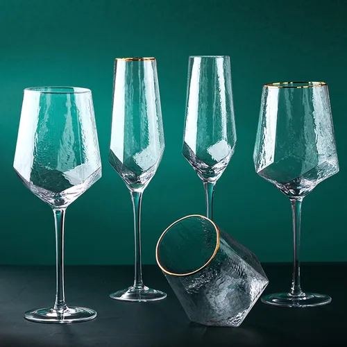 Vista 7 de Copas de champán de 10.1 fl oz para el hogar, copas de vino blanco de alta gama, juego de 6 copas de champán martilladas de lujo ligeras para bodas