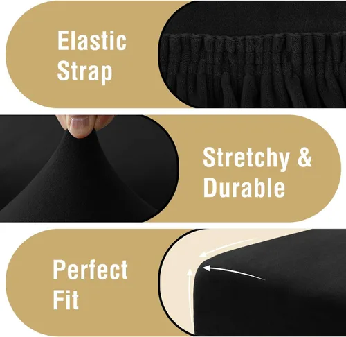 Vista 7 de H.VERSAILTEX - Fundas de terciopelo para sillas de comedor, juego de 2 fundas elásticas para sillas de comedor, fundas protectoras para sillas
