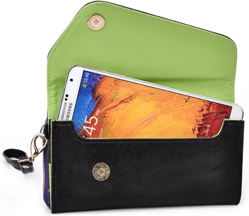 Vista 12 de Kroo Cartera de mano con correa de muñeca y correa cruzada para smartphones o phablets de hasta 57 pulgadas funda de transporte embalaje sin