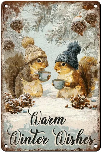 Vista 22 de Letrero de metal con texto en inglés "Just a Girl Who Loves Christmas", póster de hojalata para árbol de Navidad, decoración conmovedora de pared