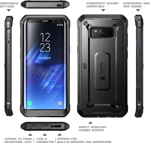 Vista 7 de SUPCASE Unicorn Beetle PRO Series - Funda protectora para Samsung Galaxy S8, carcasa protectora resistente de cuerpo completo para Galaxy S8 2017