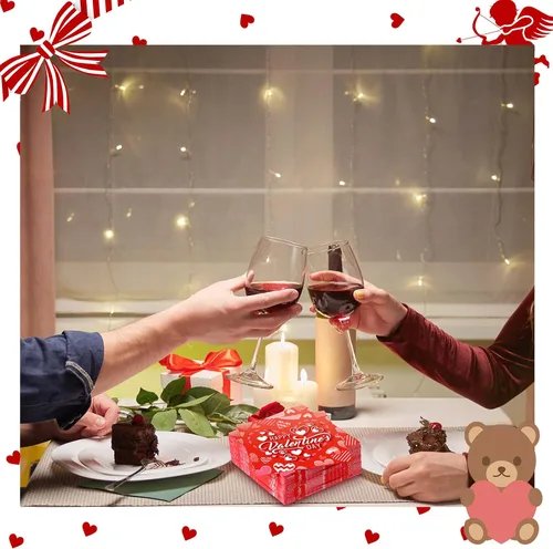 Vista 7 de Servilletas de papel desechables para el día de San Valentín, 200 unidades, 2 capas, para almuerzo, cena, decoración del día de San Valentín