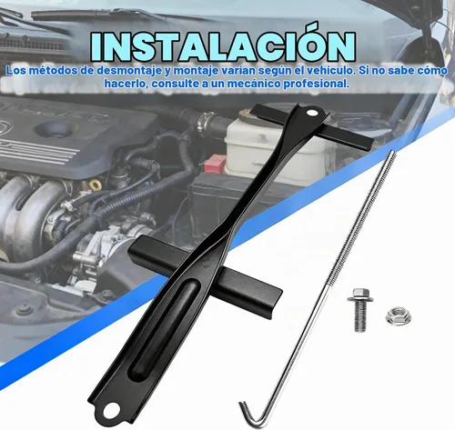 Vista 4 de 7440406040 Kit de retención de batería compatible con Toyota Camry 2007-2011 2.4L 3.5L Soporte de batería y gancho J y pernos
