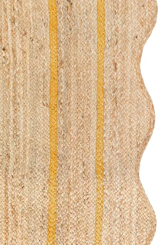 Vista 31 de Alfombra de Yute Natural Ondulada Festoneada - Corredor de Entrada Boho, Festón Estilo Granja, Blanco Roto (8'x10') Camino de entrada bohemio