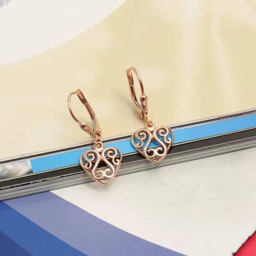 Vista 5 de LeCalla Aretes colgantes de plata de ley 925 Aretes colgantes ligeros italianos para mujer