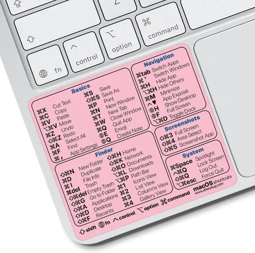Vista 10 de Pegatina de accesos directos de Mac OS 2026, hoja de trucos de acceso directo de teclado, calcomanía de vinilo, sin residuos, para MacBook Air, Pro