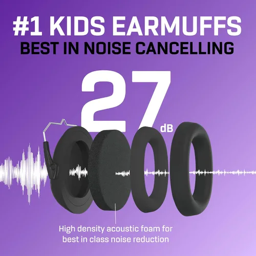 Vista 3 de Vanderfields Hearing Protection Ear Muffs - Over 33 dB (2K Hz) Broad Noise Cancelling Sound Reduction Earmuffs for Kids 3-12