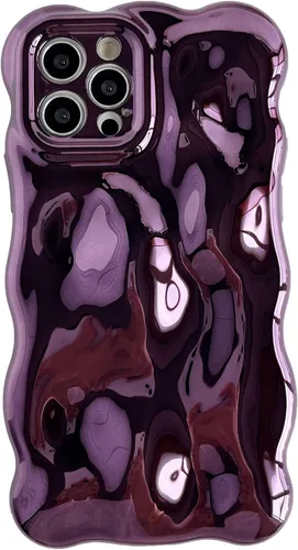 Vista 18 de Caseative Patrón de ondas onduladas de agua, color caramelo, suave, compatible con iPhone (azul, iPhone 12 Pro)