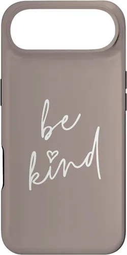 Vista 27 de Be Kind - Funda para iPhone 17, diseño de frase inspiradora positiva (marrón topo)
