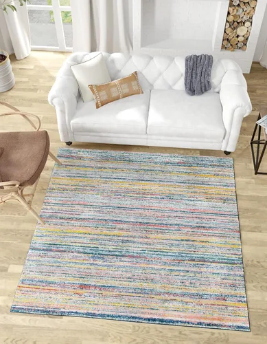 Vista 9 de Unique Loom Gemstone Collection - Alfombra de área - Topacio (2' x 3' 1" Rectángulo Azul/Azul Marino)