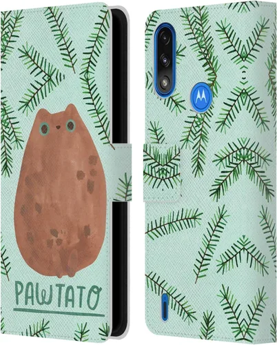 Vista 8 de Head Case Designs Officially Licensed Planet Cat Avocato Puns Leather Book Wallet Case Cover Compatible with Moto E7 Power/Moto E7i Power