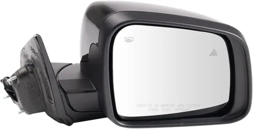 Vista 74 de TRQ Cubierta cromada del espejo manual del lado del pasajero, acabado liso para Volvo VNL 2004-2014