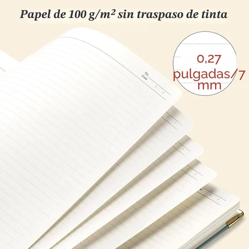 Vista 4 de Cuaderno espiral 8.5" x 11", 300 páginas numeradas cuadernos rayados de tamaño universitario con contenido, 100GSM cuaderno grueso para mujeres