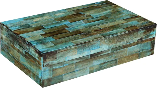 Vista 13 de Handicrafts Home Caja de almacenamiento decorativa 10x6 – Caja organizadora con tapa, caja decorativa moderna para recuerdos, decoración de estante