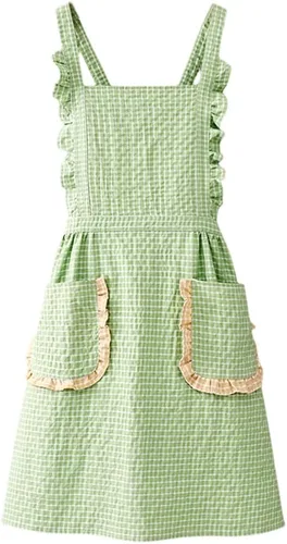 Vista 4 de Delantal de cocina pequeño con bolsillo, vestido delantal tipo pichi para mujeres, delantal de cocina de algodón, regalo para mujeres, peso dentro