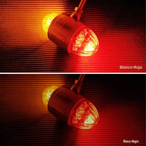 Vista 3 de 2 luces LED de doble función sandía de doble cara, lente transparente LED rojo ámbar con reflector, 3.5 pulgadas de doble cara redonda LED