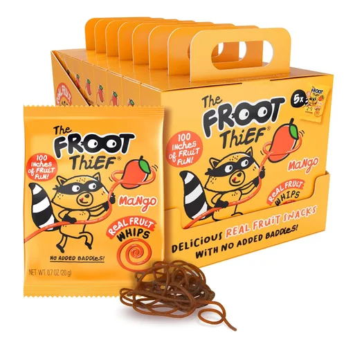 Vista 10 de THE FROOT Thief Golosinas de fruta real, sin frutos secos, perfectas para almuerzos escolares, bolsas individuales para niños, manzana, paquete de 5