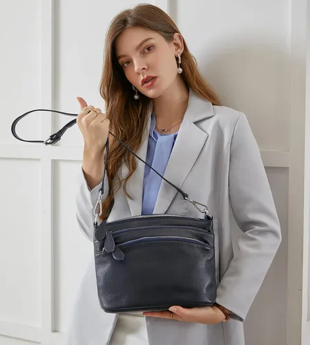 Vista 2 de HESHE Bolsos cruzados para mujer, bolsos de cuero pequeños, bolsos cruzados, bolso de hombro, bolso de mano para mujer