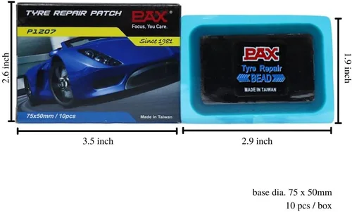 Vista 2 de PAX 10 parches radiales de 2.953 x 1.969 in, reparación de neumáticos para pinchazos, prevención de pinchazos, herramienta de reparación