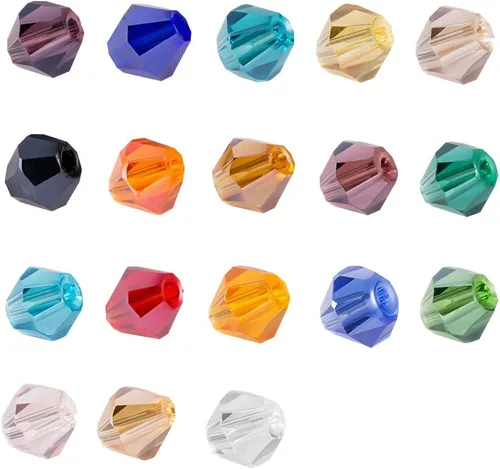 Vista 2 de LONGWIN Lote de 1800 cuentas de cristal de bicono de 0.157 in de cuentas de cristal de joyería para proyectos de bricolaje, pulseras, collares