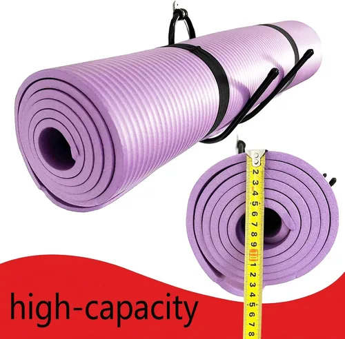 Vista 3 de Paquete de 2 soportes grandes para esterillas de yoga de montaje en pared, organizador de estante de pared para esterilla de yoga/ruedas, rodillo