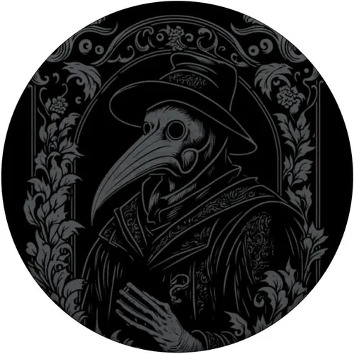 Vista 3 de Plague Doctor Oculto Gótico Plaga Steampunk Black Death PopSockets Adhesivo PopGrip