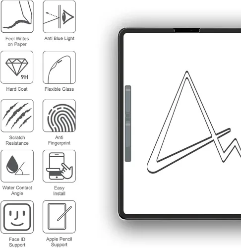 Vista 6 de Armor Protector de pantalla flexible con textura de papel de vidrio para iPad Pro de 12.9 pulgadas (3ª/4ª/5ª/6ª generación), antirreflejos