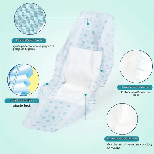 Vista 2 de Pañales absorbentes para el vientre para perros machos