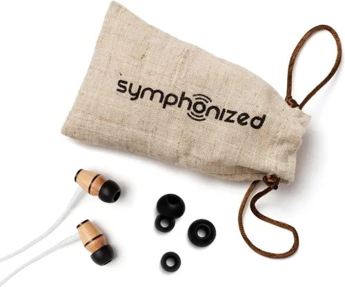 Vista 4 de Symphonized XTC Premium - Auriculares intrauditivos de madera genuina con aislamiento de ruido con micrófono (blanco)