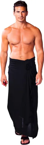 Vista 2 de 1 World Sarongs Pareo para hombre con motivo tradicional Negro