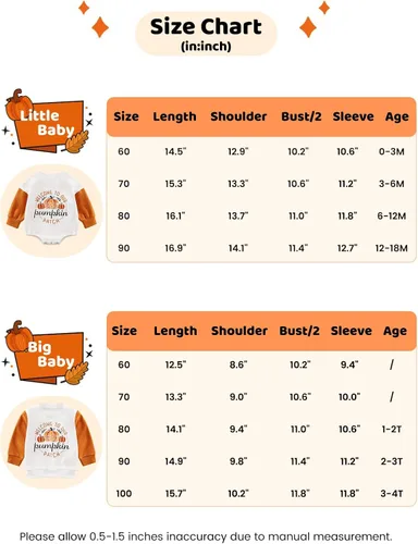 Vista 8 de ESHOO Mameluco de Halloween para bebés y niñas con cuello redondo, manga larga, sudadera de calabaza