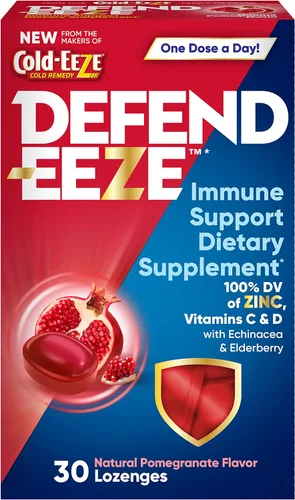 Vista 7 de Defend-EEZE - Pastillas de suplemento dietético de apoyo inmunológico, 100% valor diario de zinc, vitaminas C y D por dosis, con equinácea y saúco